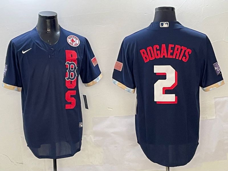 Men Boston Red Sox 2 Bogaerts Blue All star Game 2025 Nike MLB Jersey style 2